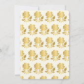 白エレガントフローラ金ゴールドイ結婚スラーム式 招待状 (裏面)