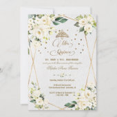 白エレガントフローラ金ゴールドミクインスキンセアニラ 招待状 (正面)