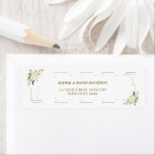 白エレガントフローラ金ゴールド差出人住所ラベル ラベル (インサイチュ)