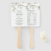 白エレガントフローラ |のフ結婚ァンプログラム ハンドファン (正面&裏面)