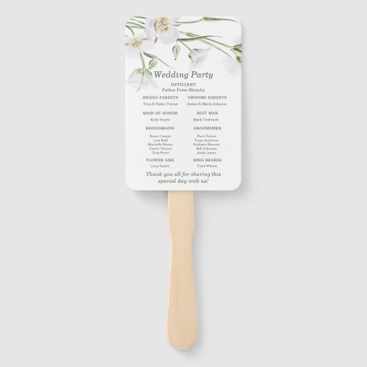 白エレガントフローラ |のフ結婚ァンプログラム ハンドファン (裏面)