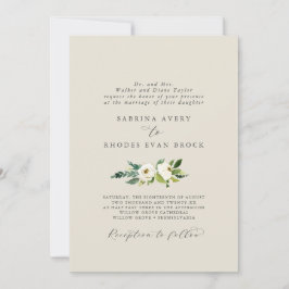 白エレガントフローラ |シャンパフォーマルン結婚ズ 招待状