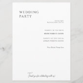 白エレガントフローラIII結婚式 プログラム (裏面)