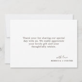 白エレガントブルゴーニュフローラ結婚ズ サンキューカード (裏面)