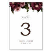 白エレガントブルゴーニュフローラ結婚ズ テーブルナンバー (裏面)