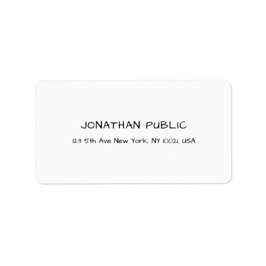 白エレガントプロフェッショナルテンプレートクモダンリーン ラベル (正面)