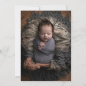 白エレガントベージュ書道バプテスマ 招待状 (裏面)