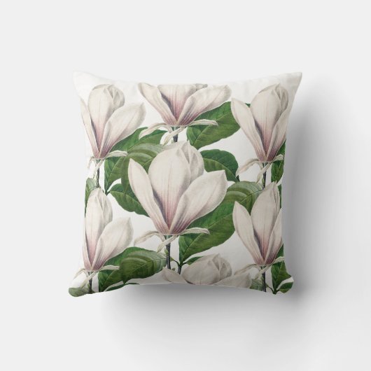 白エレガントホグノリアフローラ装飾用クッション クッション (裏面)