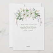 白エレガントポインセチアと松の写真 シーズンカード (裏面)