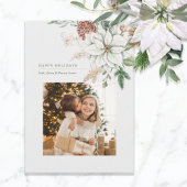 白エレガントポインセチアと松の写真 シーズンカード