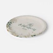 白エレガントポインセチアパーティー ペーパープレート (アングル)