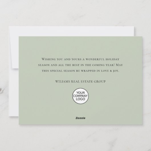 白エレガントポインセチア企業の シーズンカード (裏面)