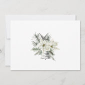 白エレガントポインセチア・ボヘミアン・クリスマス・パーティー 招待状 (裏面)