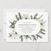 白エレガントポインセチア・ボヘミアン・クリスマス・パーティー 招待状 (正面)
