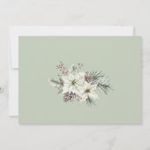 白エレガントポインセチア・ボヘミアン・クリスマス・パーティー 招待状 (裏面)