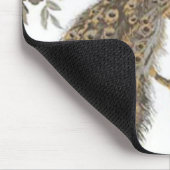 白エレガントマウスパッド上の孔雀 マウスパッド (コーナー)