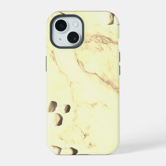 白エレガントマーベル iPhone 15ケース (裏面)