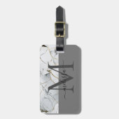 白エレガントマーリーモノグラム ラゲッジタグ (正面縦)