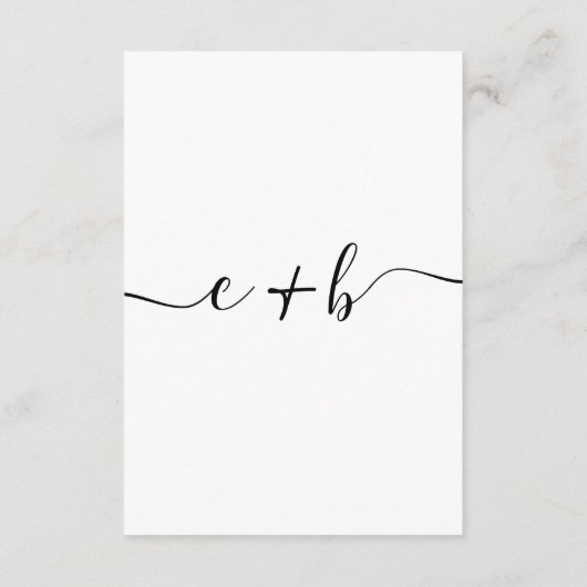 白エレガントミニマルモノグラ結婚ム詳細 エンクロージャーカード (裏面)