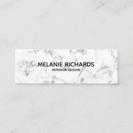 白エレガントミニマル大理石プロフェッショナル スキニー名刺 (正面)