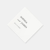 白エレガントミニマル結婚リスト スタンダードカクテルナプキン (角)