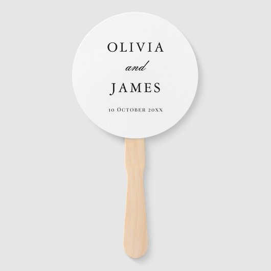 白エレガントミニマル結婚リスト ハンドファン (正面)