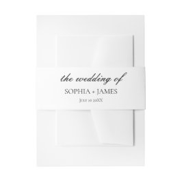 白エレガントミニマル結婚リスト 招待状ベリーバンド