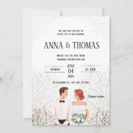 白エレガントミニマル結婚リスト 招待状