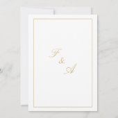 白エレガントミニマル金ゴールドムスリム結婚ズ 招待状 (裏面)