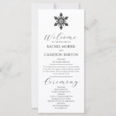 白エレガントミニマル黒の雪の結晶 (正面)