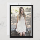 白エレガントミニマル黒フォトスイート16 招待状 (裏面)