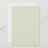 白エレガントミントグリーンフローラケ結婚ーキ 招待状 (裏面)