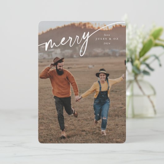 白エレガントメリー文字書式 シーズンカード (スタンド正面)