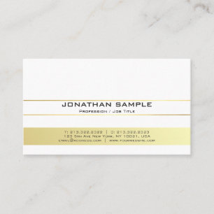 白エレガントモダンと金ゴールドのプロフェッショナルマット 名刺