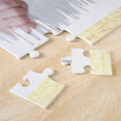 白エレガントモダンと金ゴールドの写真ファミリの追加 ジグソーパズル (側面)