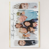 白エレガントモダンと金ゴールドの写真ファミリの追加 ジグソーパズル (縦)