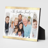白エレガントモダンと金ゴールドの写真ファミリの追加 フォトプラーク (側面)