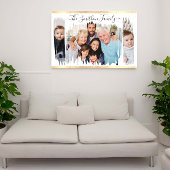 白エレガントモダンと金ゴールドの写真ファミリの追加 ポスター