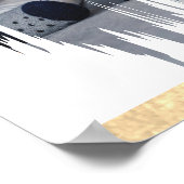 白エレガントモダンと金ゴールドの写真ファミリの追加 ポスター (角)