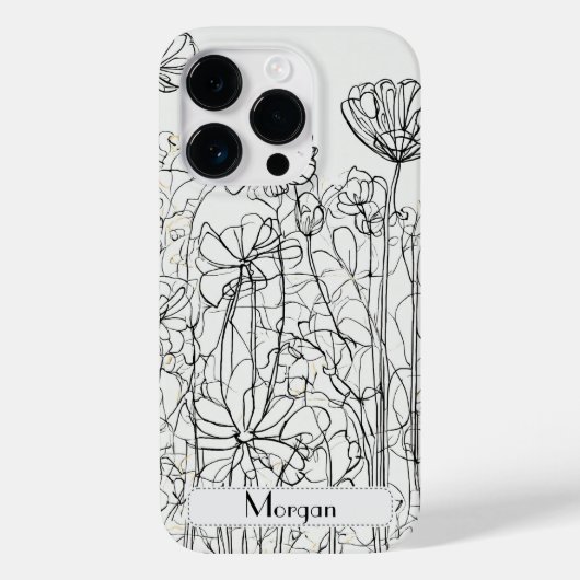白エレガントモダンと黒 Case-Mate iPhoneケース (裏面)