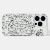 白エレガントモダンと黒 Case-Mate iPhoneケース (裏面 (横))