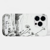 白エレガントモダンと黒 Case-Mate iPhoneケース (裏面 (横))