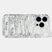 白エレガントモダンと黒 Case-Mate iPhoneケース (裏面 (横))