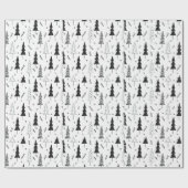 白エレガントモダンのクリスマスツリー ラッピングペーパー (フラット)