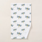 白エレガントモダンのトンボとスクリプト バスタオルセット (ハンドタオル)