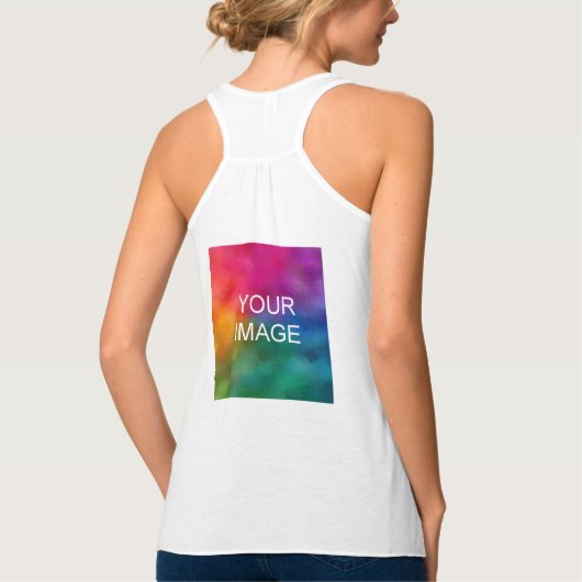 白エレガントモダンテンプレートトレンディーカスタム タンクトップ (裏面)