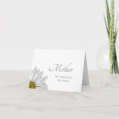 白エレガントモダンデイジーシンプル母の日 カード (正面)