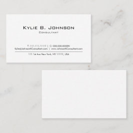 白エレガントモダンミニマルパーソナライズされたリスト 名刺