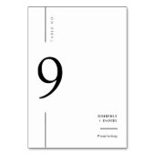 白エレガントモダンミニマ結婚リスト テーブルナンバー (裏面)