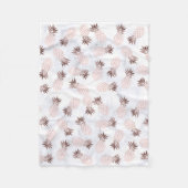 白エレガントモダン大理石バラ金ゴールドパイナップル フリースブランケット (正面)